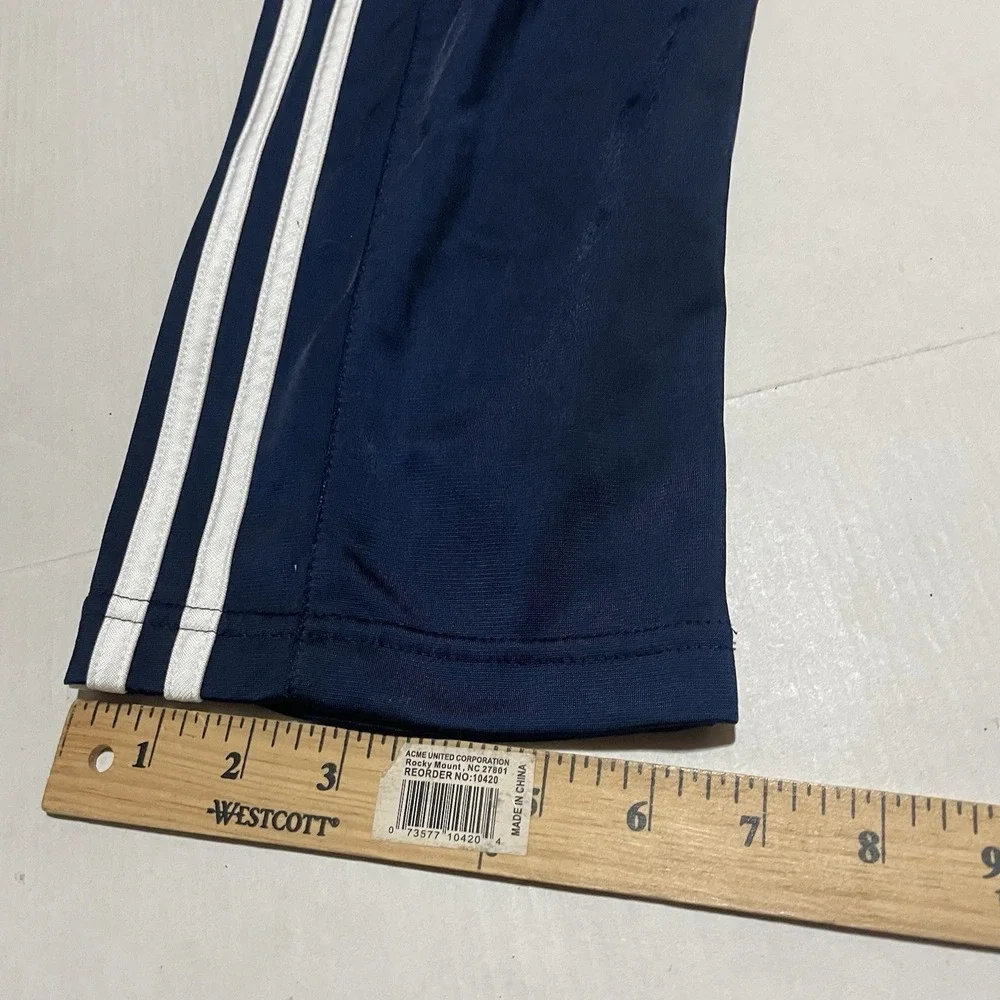 Adidas Mens Track‎ Pants Blue Satin Dazzle Drawstring Size Medium Straight